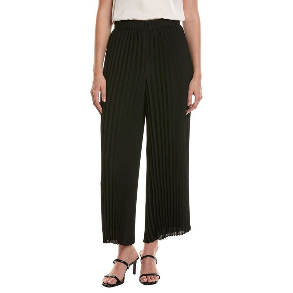 Anne Klein Womens Pull-On Pleated Ankle Pant, Black